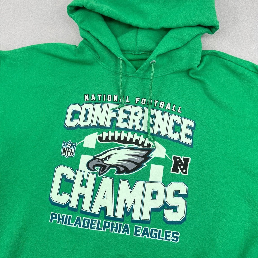 Philadelphia Eagles Kelly Green NFL Football Champs Hoodie Mens L Blokecore